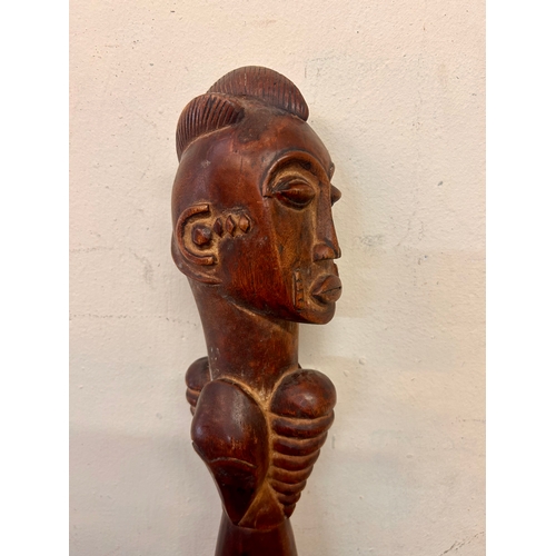 487 - Tribal Art Figural Scepter 114cm x 11cm.