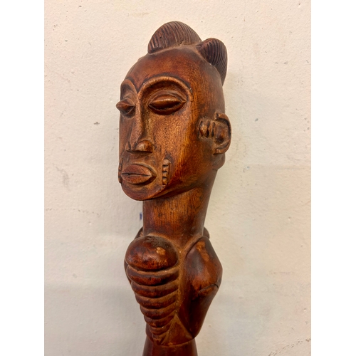 487 - Tribal Art Figural Scepter 114cm x 11cm.