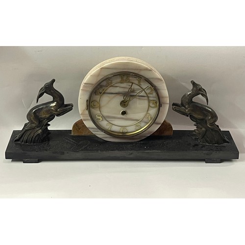 335 - Art Deco Mantle Clock. 51 x 9 x 23 cms