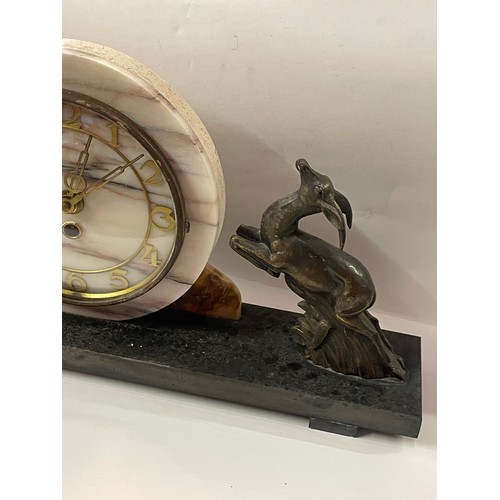 335 - Art Deco Mantle Clock. 51 x 9 x 23 cms