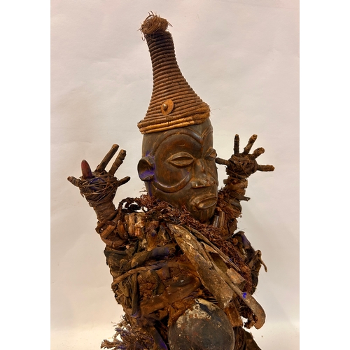 506 - Ekoi Tribal Figure From Nigeria 61cm x 21cm x 26cm.