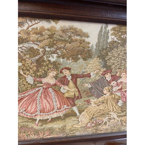 338 - Continental Framed Tapestry Of A Garden Party. 98 x 55 cms