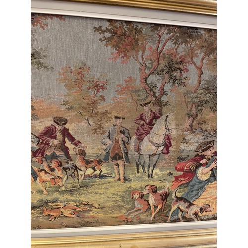 339 - Continental Framed Tapestry Of Countryside Scene . 96 x 57.5 cms