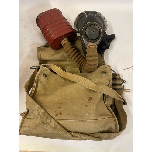 403 - WW2 Military Gas Mask In Canvas Bag.