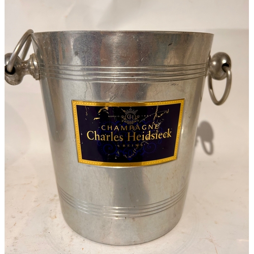 344 - Three Vintage Aluminium Champagne Ice Buckets / Coolers. Largest 21cm x 19cm.  (3)