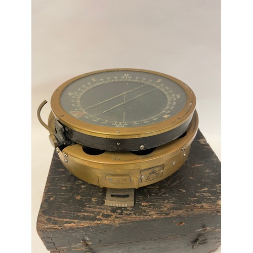 406 - WW2 RAF  Type P4A  Air Ministry Aircraft Compass In Wood Transport Case.