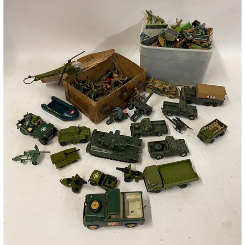 584 - Quantity Of Vintage Di-Cast Military Toys Etc To Include Military Vehicles Soldiers Etc. Corgi , Mat... 