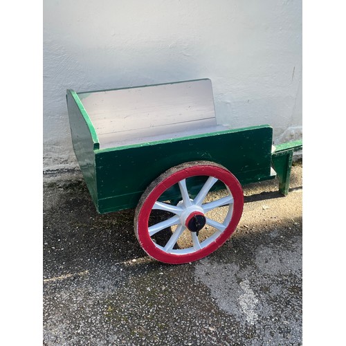 596 - Vintage Painted Wood Cart. 191 cms Long X 75 X 53 cms