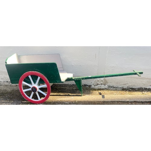 596 - Vintage Painted Wood Cart. 191 cms Long X 75 X 53 cms