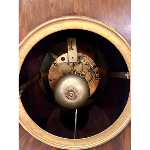 30 - Wooden Cased Mantle Clock. 31cm x 23cm x 14cm.