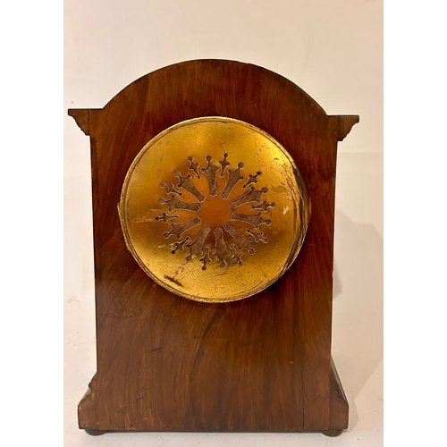 30 - Wooden Cased Mantle Clock. 31cm x 23cm x 14cm.