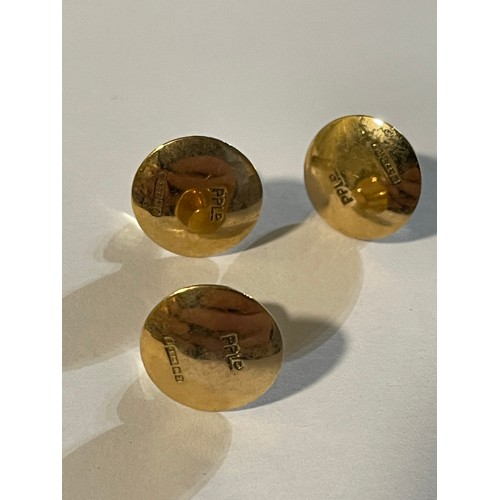 1A - Three 9ct Hallmarked  Gold Studs. 3.3 g (3)