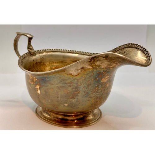 2 - Silver Hallmarked Single Handled Sauce Boat. 18cm x 10cm x 8cm. 141grms