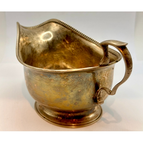 2 - Silver Hallmarked Single Handled Sauce Boat. 18cm x 10cm x 8cm. 141grms