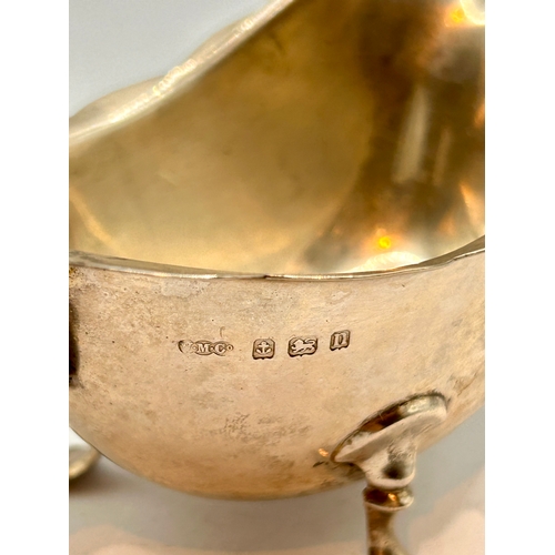 7 - Three Footed Silver Hallmarked Sauce Boat. 16cm x 8.5cm x 8cm. 106grms