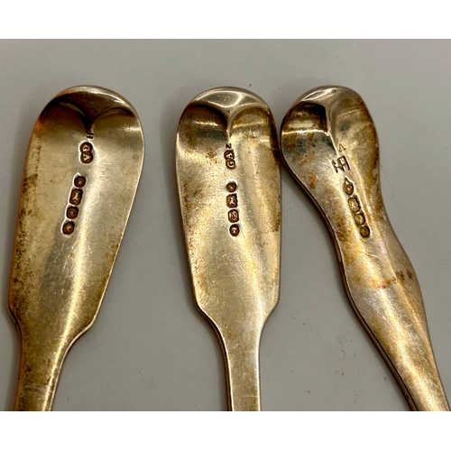 8 - Three Victorian Silver Hallmarked Soup Spoons. Largest 18cm x 6cm.  (3) 220grms