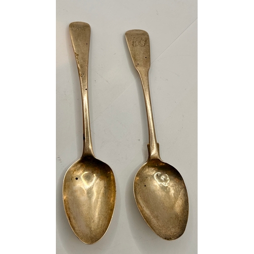 9 - Two Georgian Silver Hallmarked Spoons. Largest 17.5cm x 4cm.  (2) 64grms