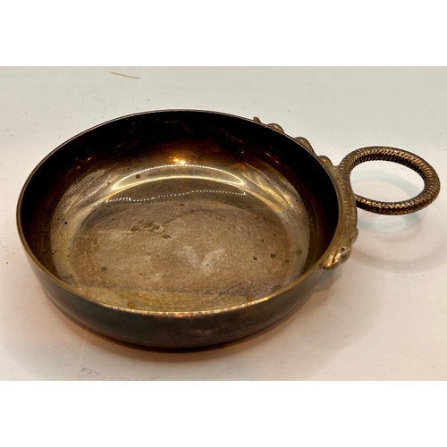 11 - Silver Hallmarked Porringer With Handle In The Form Of A Snake. 12cm Circular. 107grms