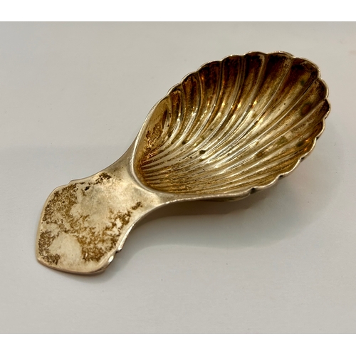 18 - Silver Hallmarked Seashell Shaped Caddy Spoon. 8cm x 4cm, 22.27Grams.