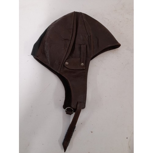 74 - Brown Leather Flying Hat