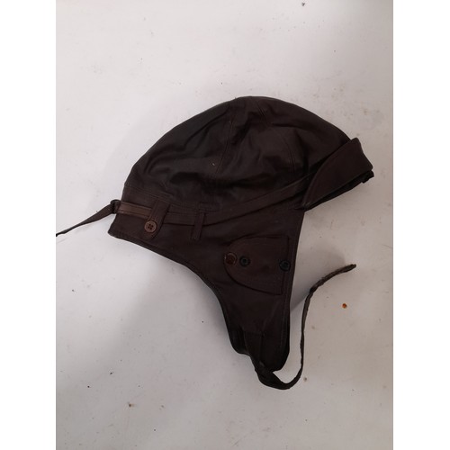 76 - Brown Leather Flying Hat