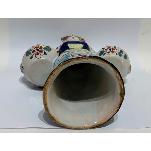 200 - French Ceramic Faience double sided female salt cellar. Measures 19cm high x 15cm at its widest.