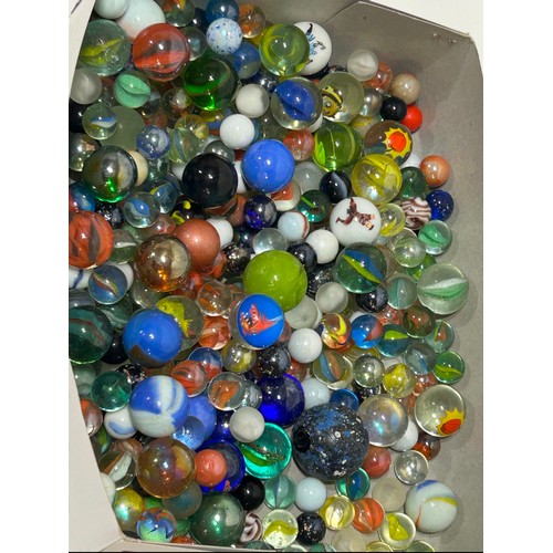 203 - Box of various vintage marbles