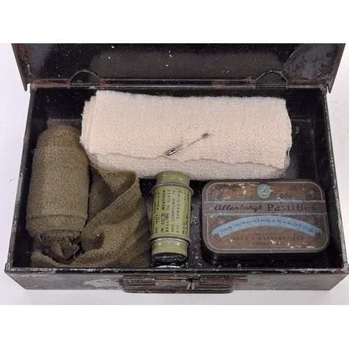 Military First Aid Box With Contents, Broad Arrow impressed in Lid, 23 ...