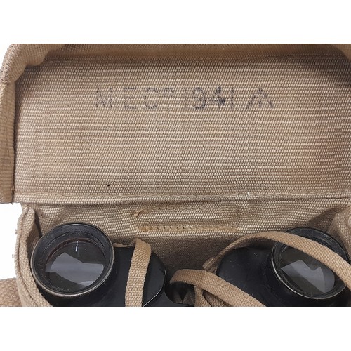 89 - WW2 Binoculars in Case, Bino Prism No 2 MK.11 x 6 with Broad Arrow Dated 1941