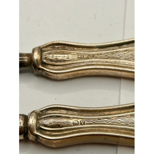 29 - Two Silver Hallmarked Spoons Along With Silver Hallmarked Handled Button Hock, Shoe Horn. Largest 22... 