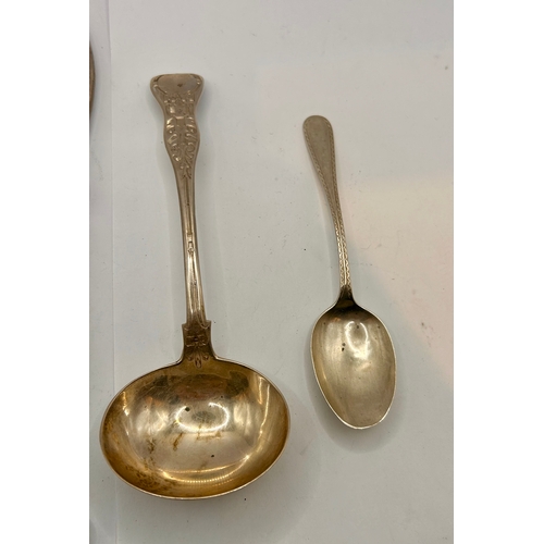 29 - Two Silver Hallmarked Spoons Along With Silver Hallmarked Handled Button Hock, Shoe Horn. Largest 22... 