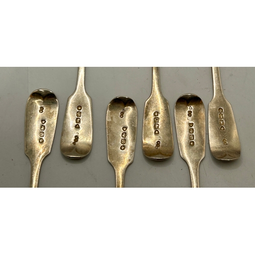 212 - Six Matching Silver Hallmarked Spoons. 14cm x 3cm.  (6)