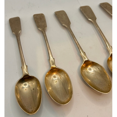 212 - Six Matching Silver Hallmarked Spoons. 14cm x 3cm.  (6)