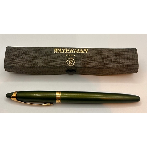 217 - Vintage Waterman Paris Fountain Pen In case. 13.5cm x 2cm x 2cm.