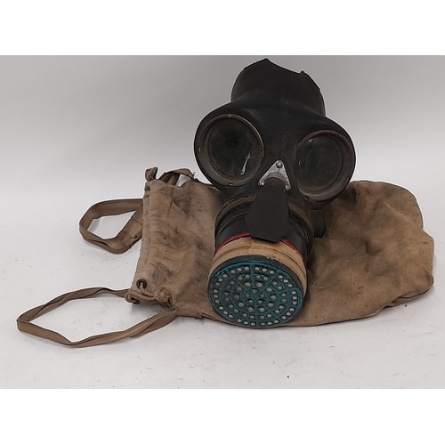 110 - WW2 Period Gas Mask in Bag stamped 1938