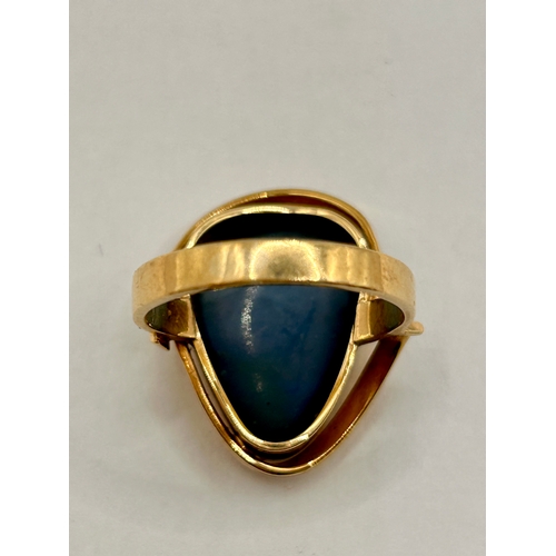 222 - Vintage 9Ct Gold Stamped (W9D) Ring With Australian Opal. Size M, 5.64Grams.