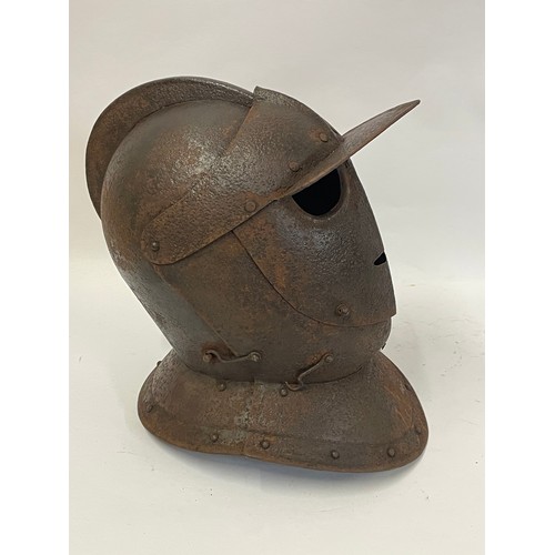 462 - A Victorian Medieval Style Closed Helmet Of Savoyard Style.