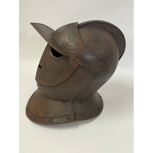 462 - A Victorian Medieval Style Closed Helmet Of Savoyard Style.