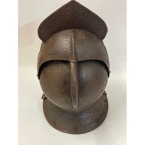 462 - A Victorian Medieval Style Closed Helmet Of Savoyard Style.