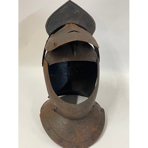 462 - A Victorian Medieval Style Closed Helmet Of Savoyard Style.