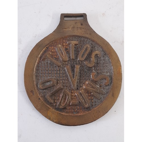 144 - Bronze Plaque Sgts Mess dated 1943, 12.5cm x 10.5cm