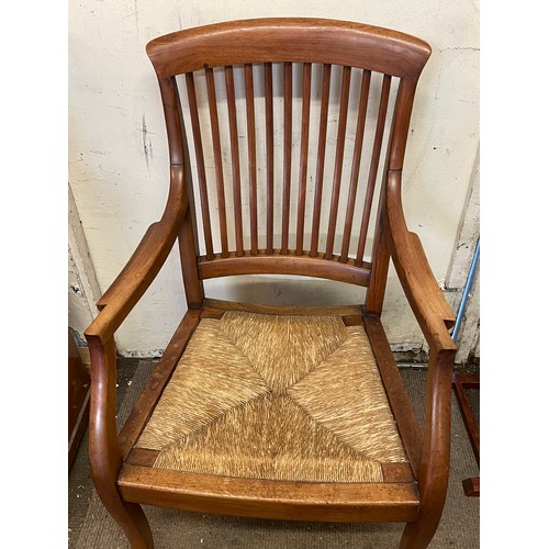 456 - Antique Rush Seated Armchair.