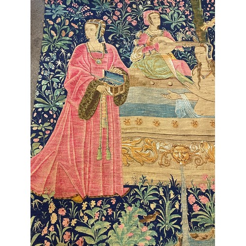 461 - Large Wall Hanging Vintage French Tapestry Of Classical Design. 154 x 138 cms