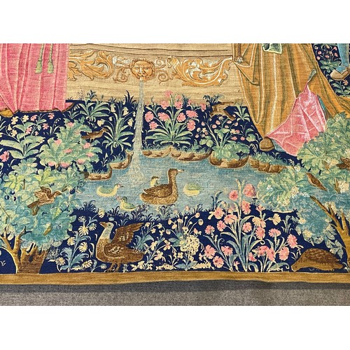 461 - Large Wall Hanging Vintage French Tapestry Of Classical Design. 154 x 138 cms