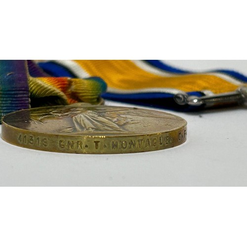 127 - Pair of WW1 Medals with ribbon to include, British war medal and the Victory Medal. (x2) Named to 41... 