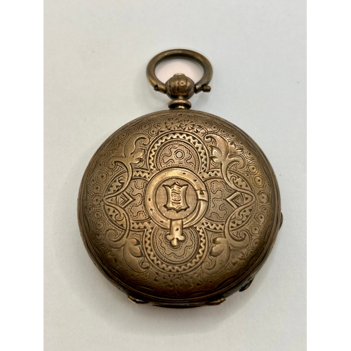 225 - Decorative Ladies Silver Pocket Watch 5.5cm Circular.