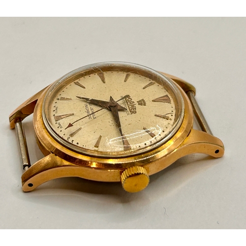 226 - Vintage Gold Coloured Roamer Automatic 21 Jewels Watch. 4cm x 3.5cm.