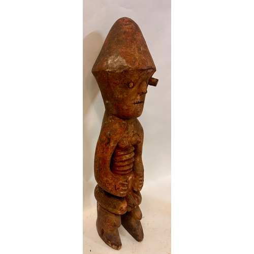 412 - Interesting Wood Tribal Figure 53cm x 14cm.