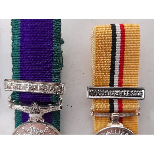 173 - 4 x Miniature Military Medals with Ribbons