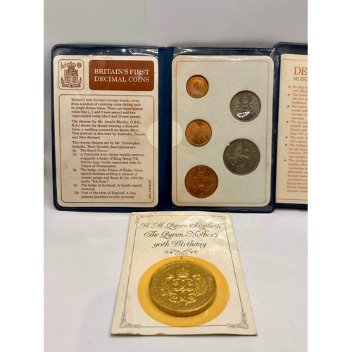 240 - Similar to last lot Collection Of Royal Mint Coinage To include Britains first Decimal Coins, Queen ... 